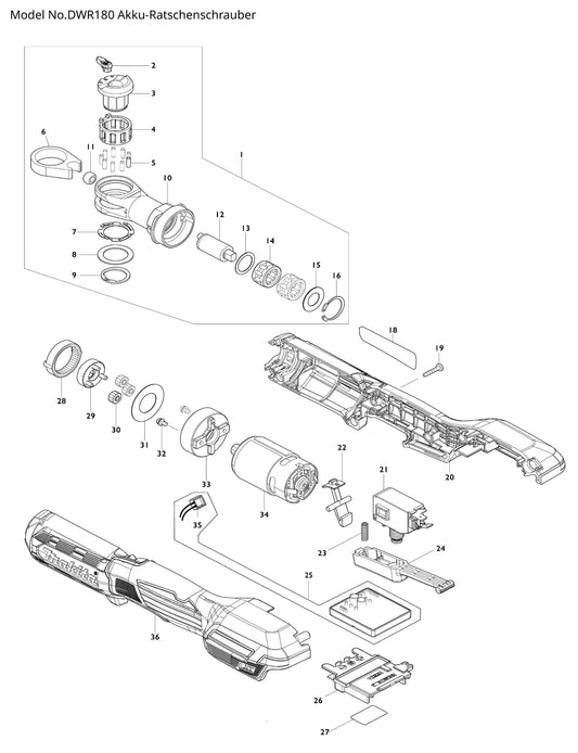 Makita DWR180 Ersatzteile
