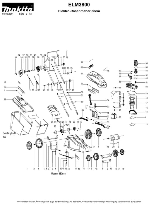 Makita ELM3800 Ersatzteile