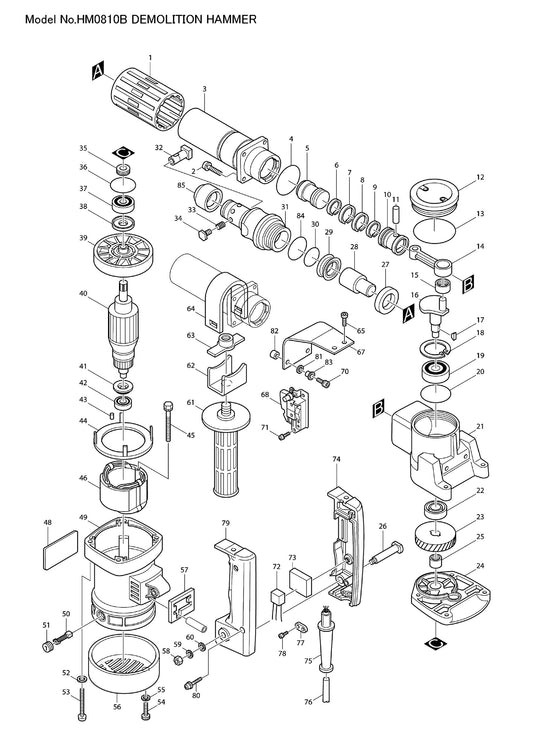 Makita HM0810B Ersatzteile