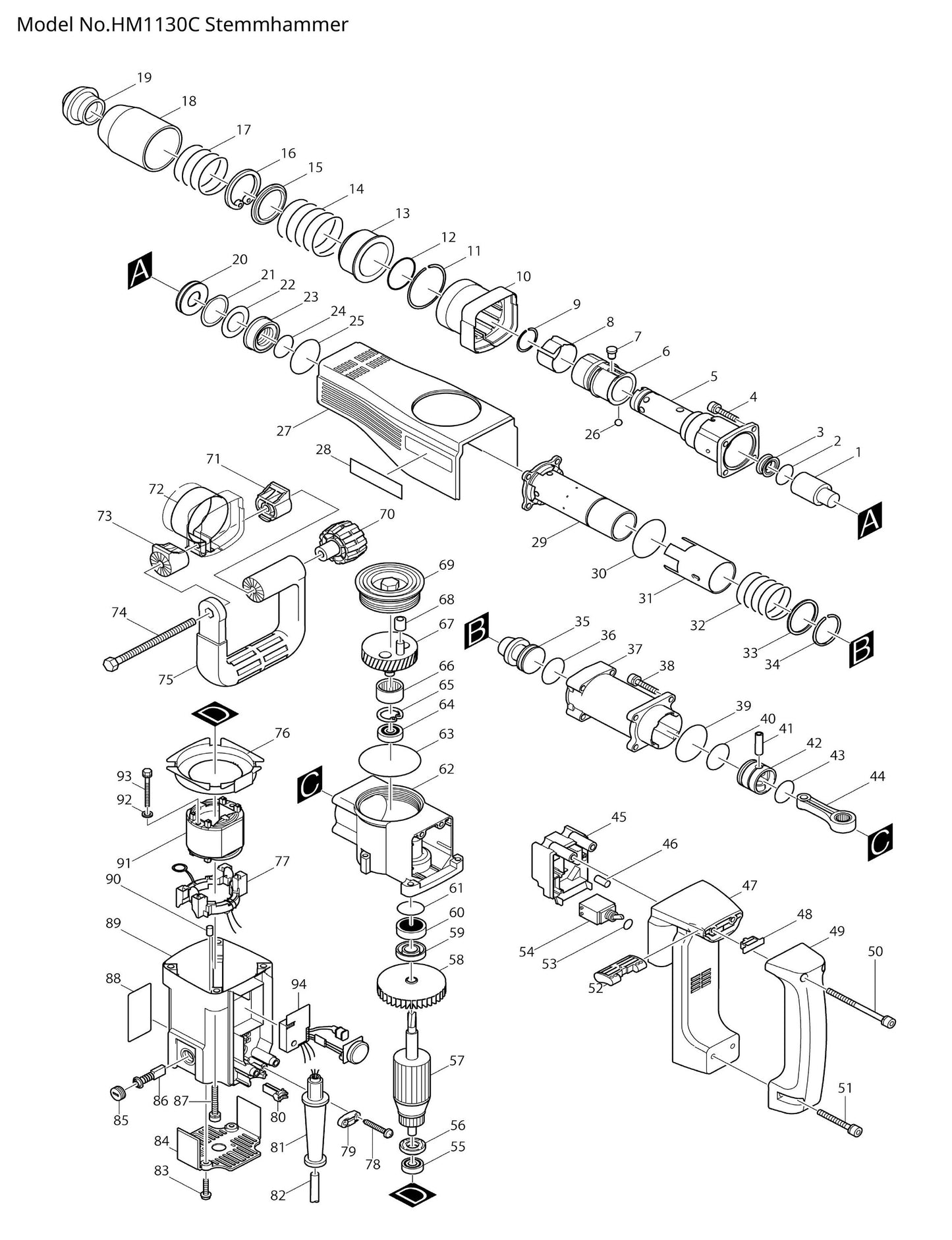 Makita HM1130C Ersatzteile