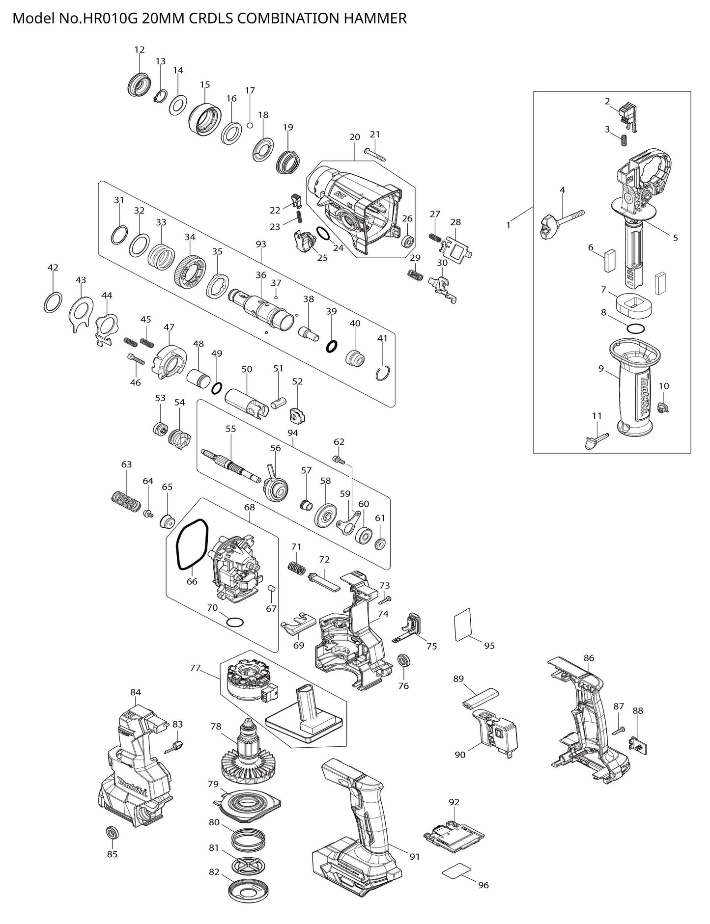 Makita HR010G Ersatzteile
