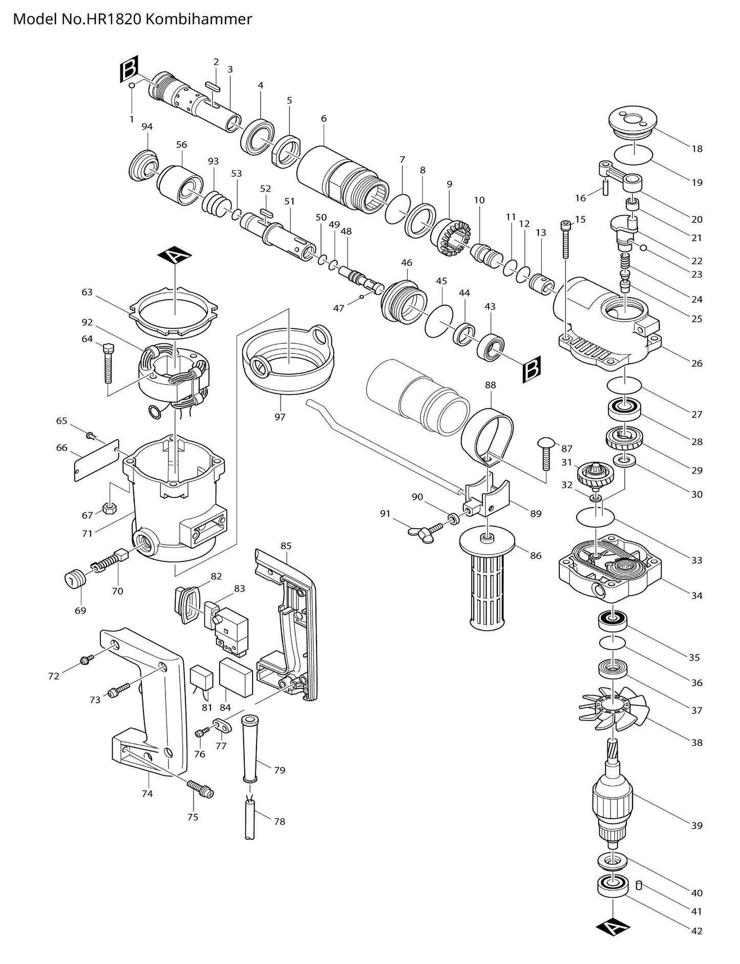 Makita HR1820 Ersatzteile