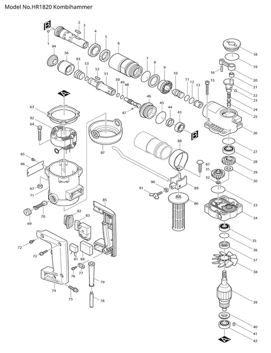 Makita HR1820 Ersatzteile
