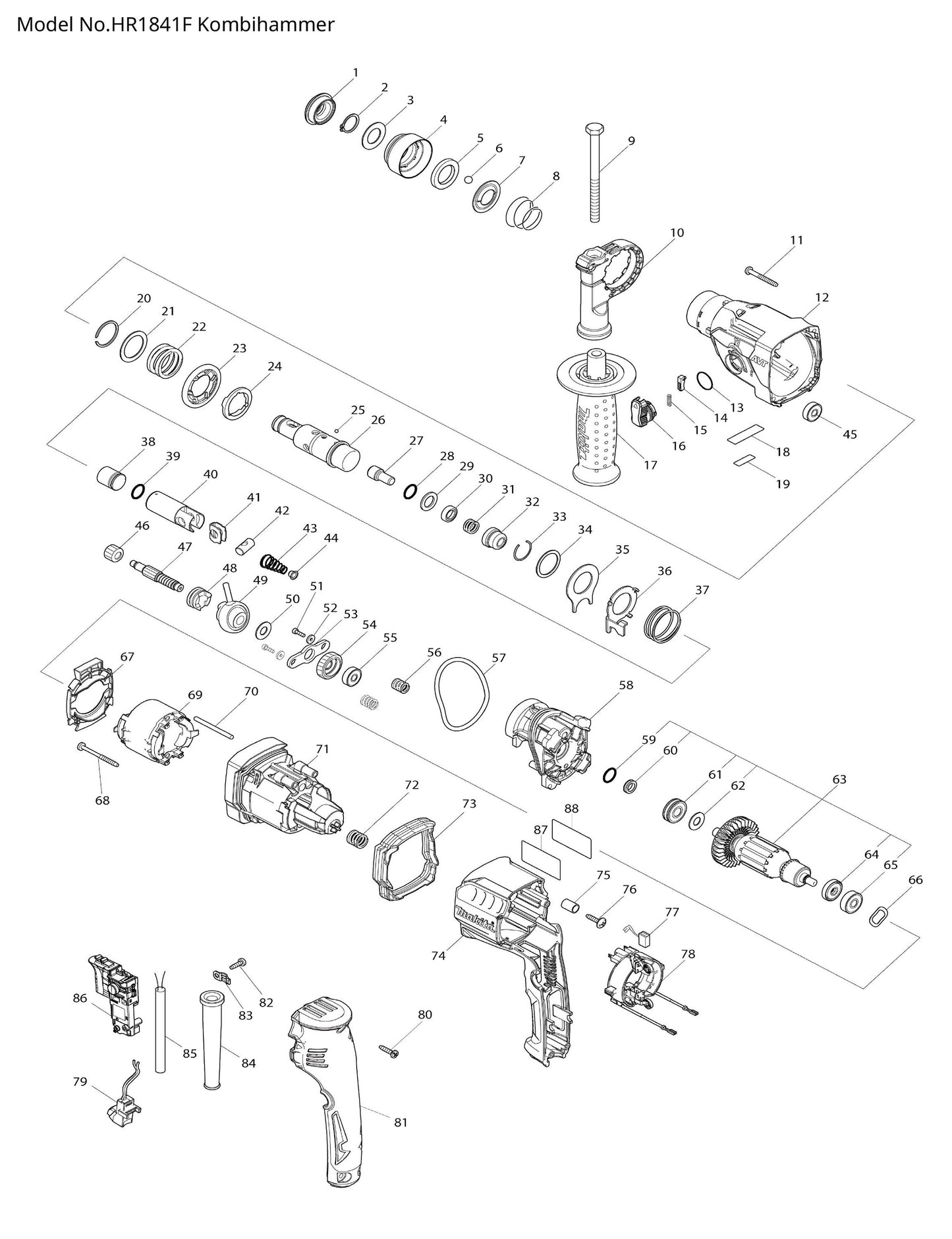 Makita HR1841F Ersatzteile