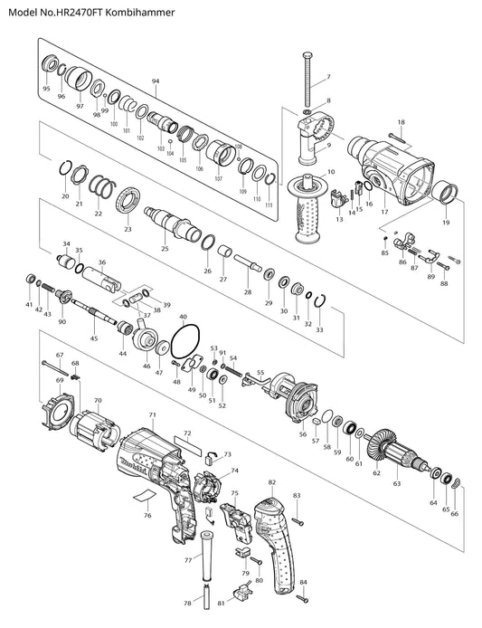 Makita HR2470FT Ersatzteile