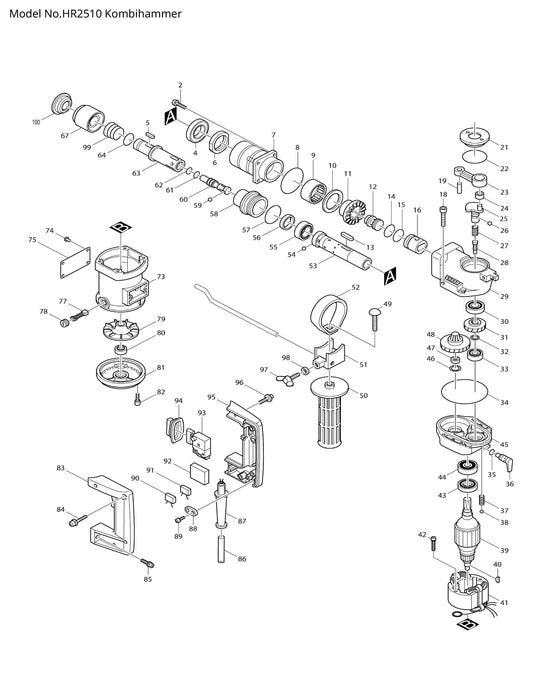 Makita HR2510 Ersatzteile