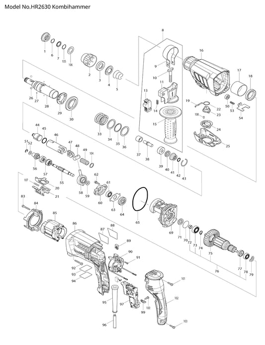 Makita HR2630 Ersatzteile