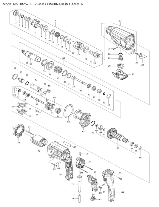 Makita HR2670FT Ersatzteile