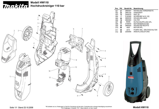 Makita HW110 Ersatzteile