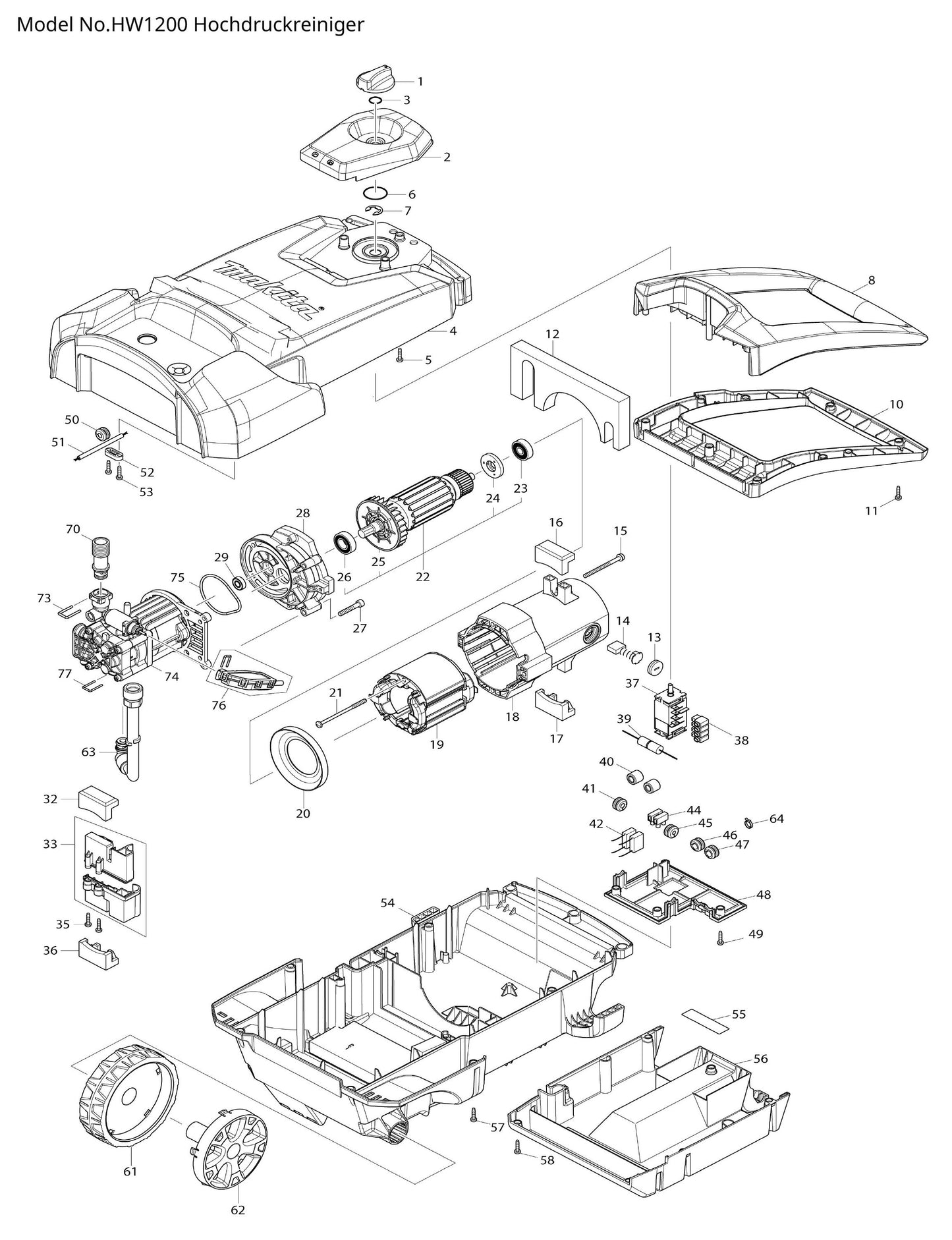 Makita HW1200 Ersatzteile