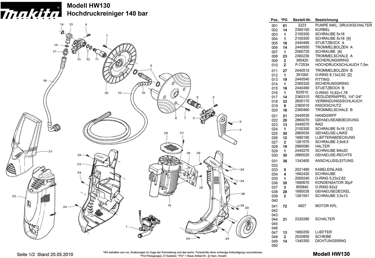Makita HW130 Ersatzteile