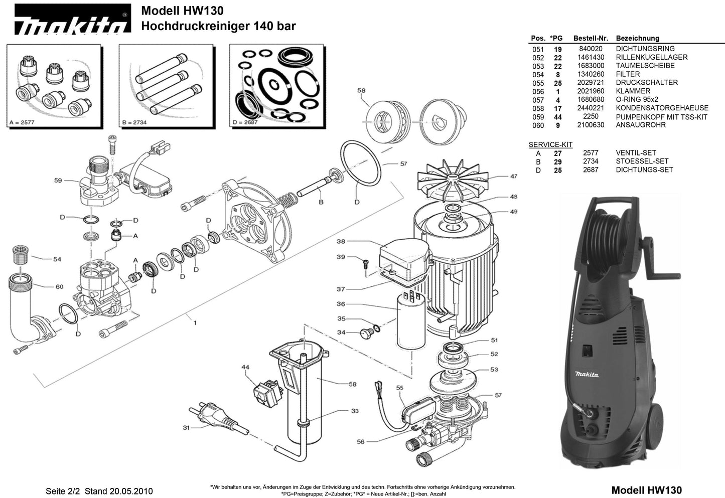 Makita HW130 Ersatzteile