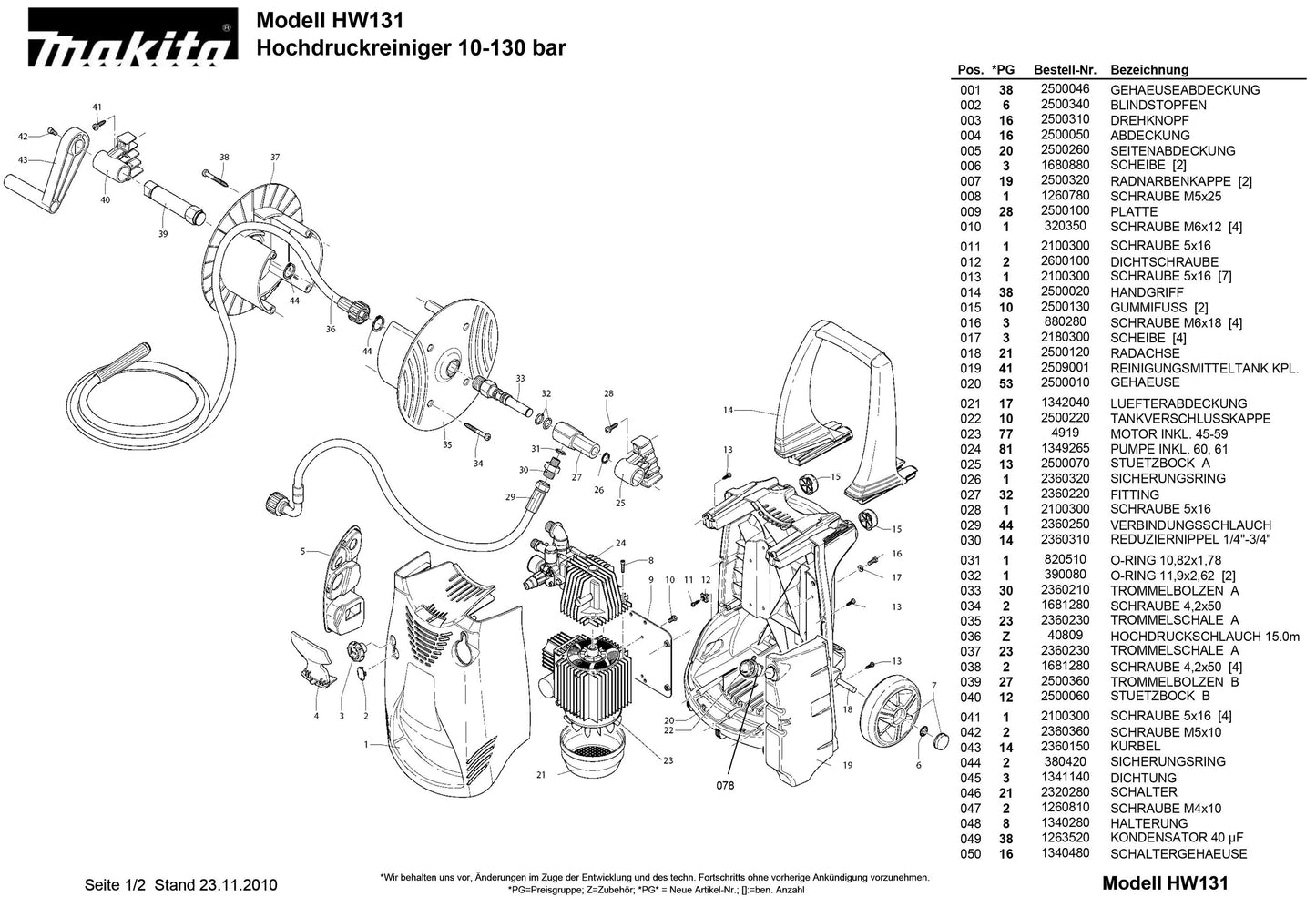 Makita HW131 Ersatzteile