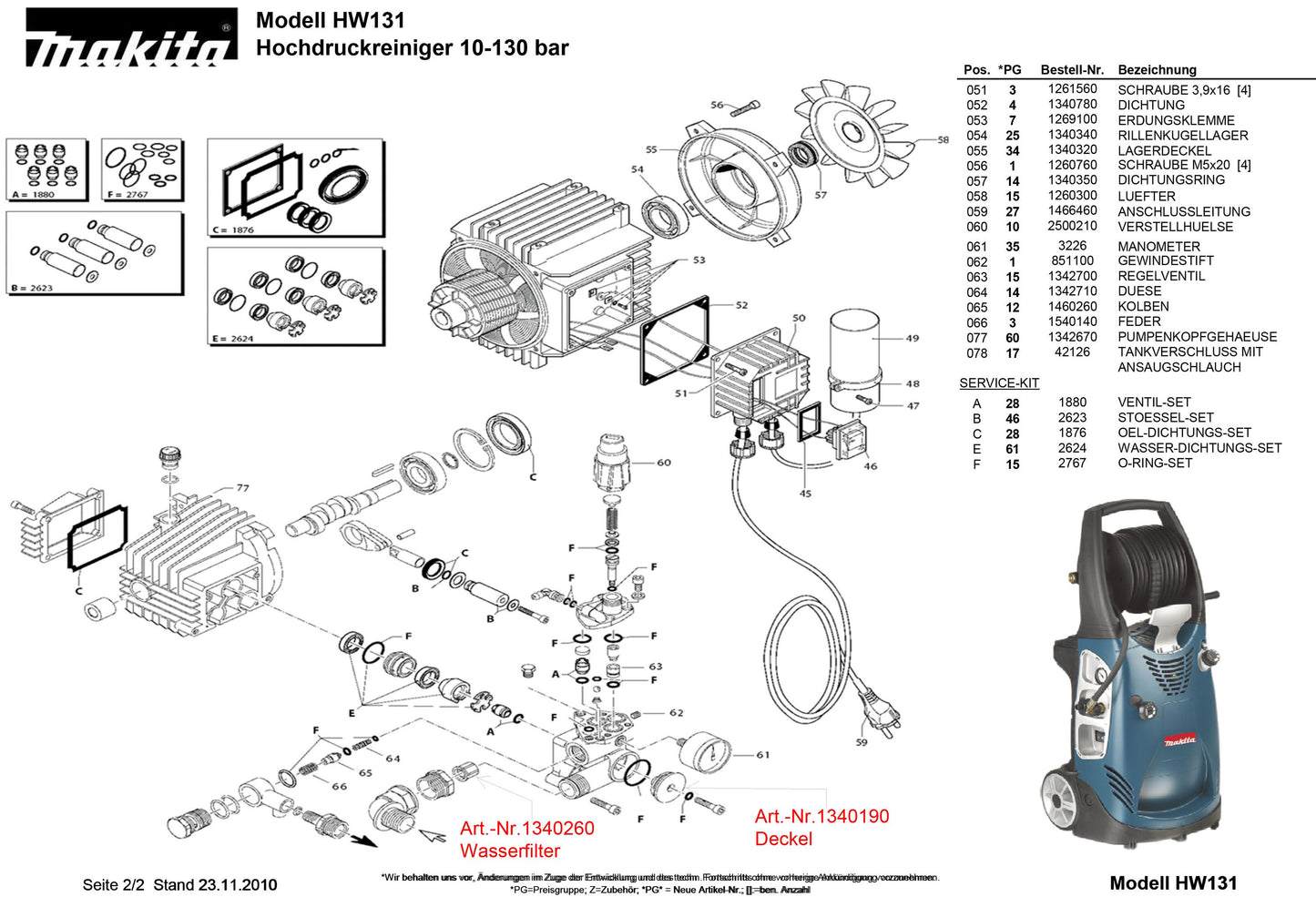 Makita HW131 Ersatzteile