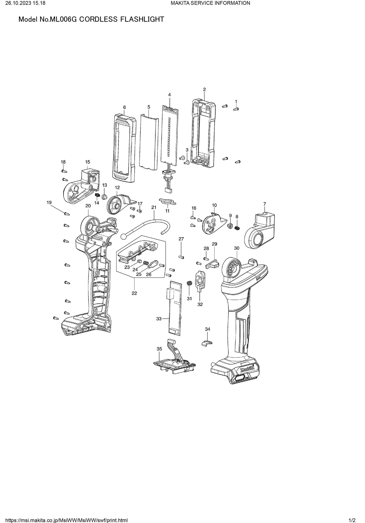 Makita ML006G Ersatzteile