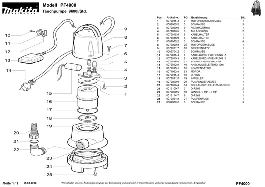 Makita PF4001 Ersatzteile