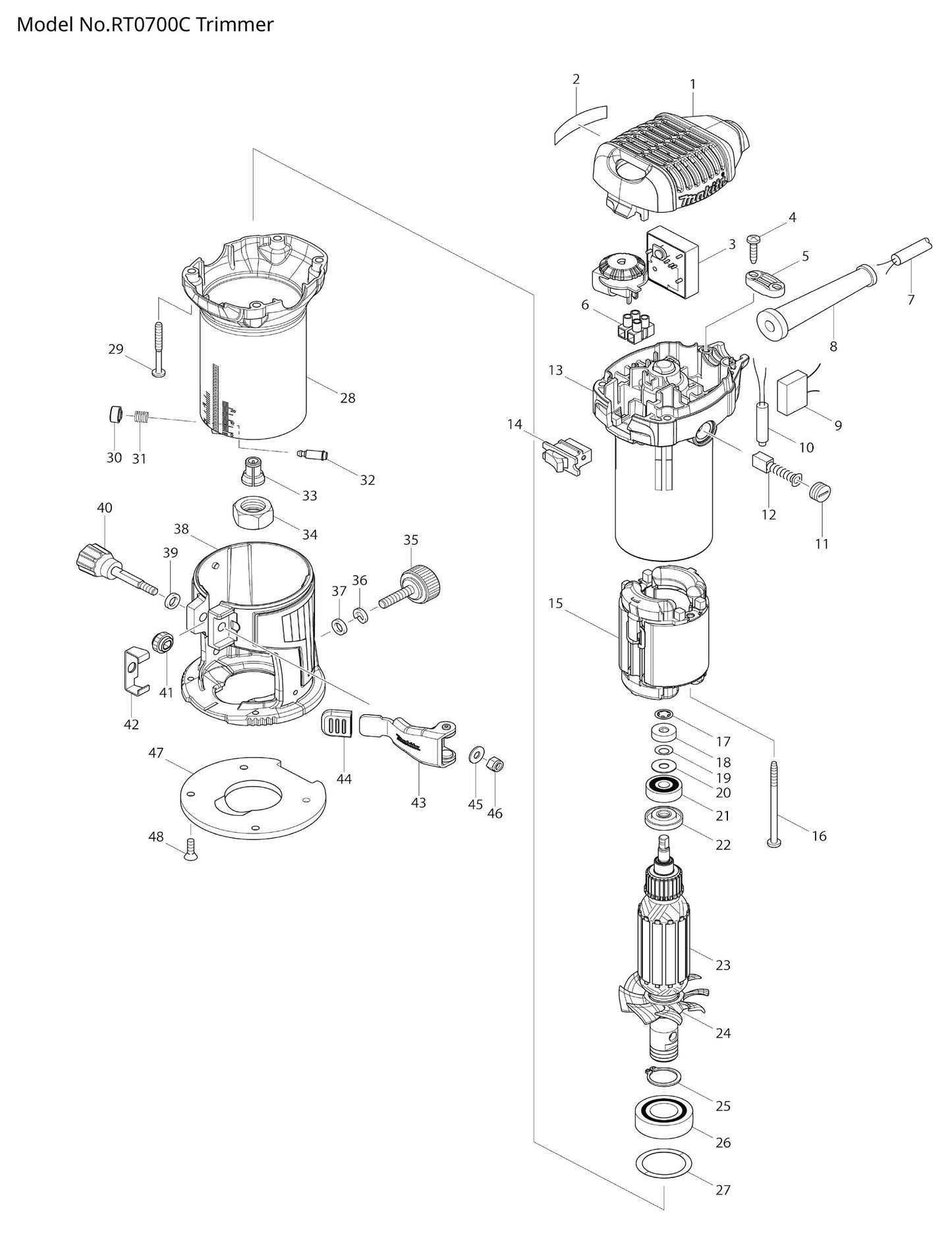 Makita RT0700C Ersatzteile