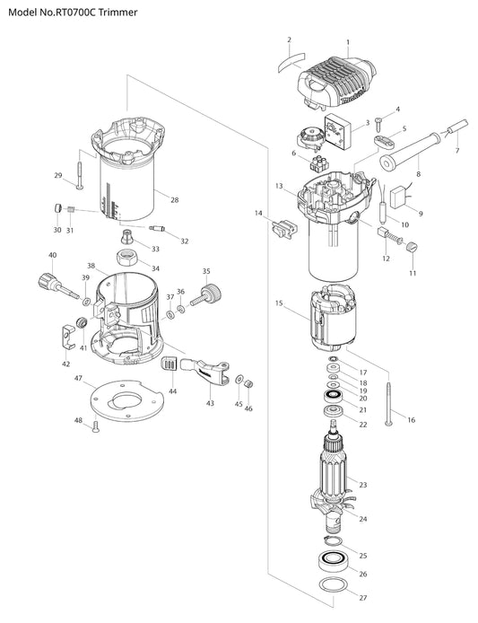 Makita RT0700C Ersatzteile