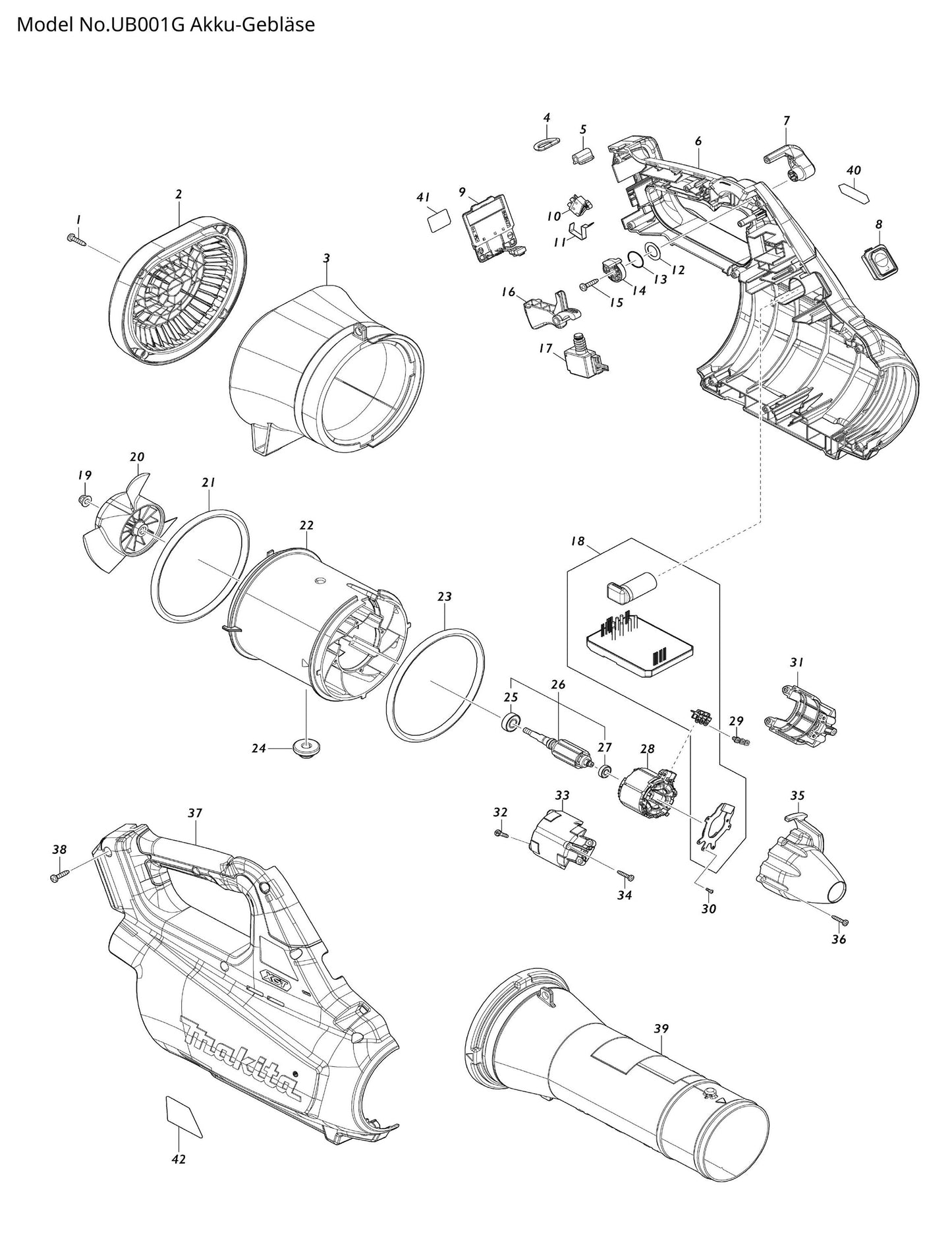 Makita UB001G Ersatzteile