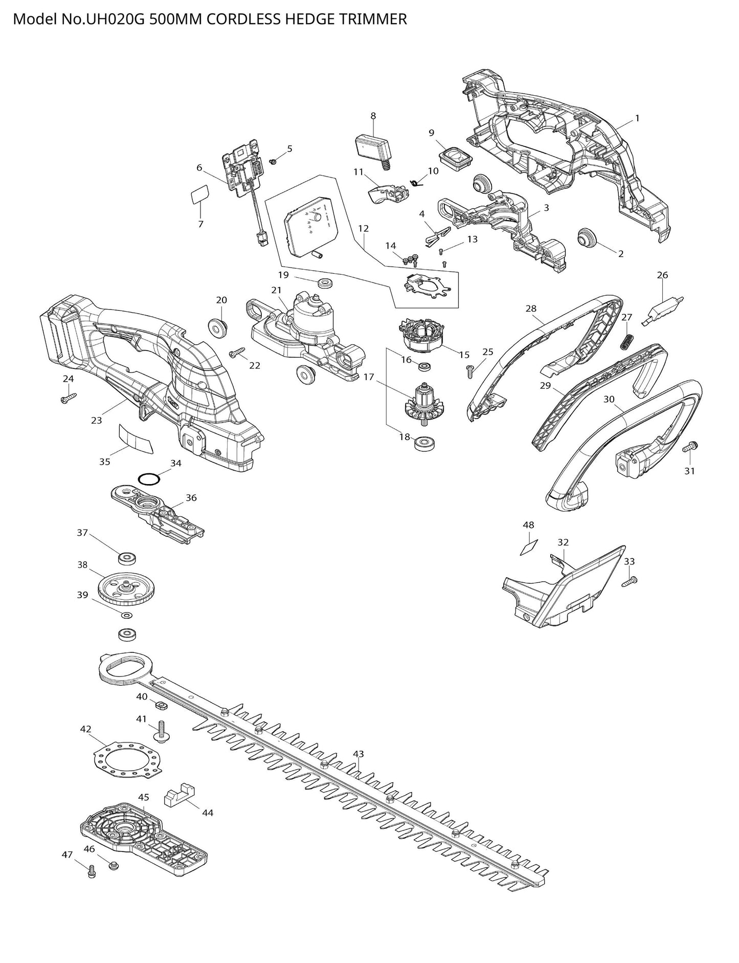 Makita UH020G Ersatzteile