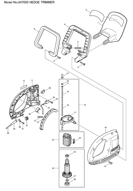 Makita UH7020 Ersatzteile