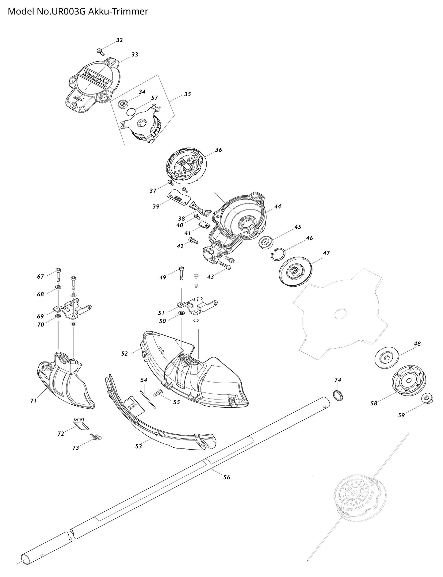 Makita UR003G Ersatzteile