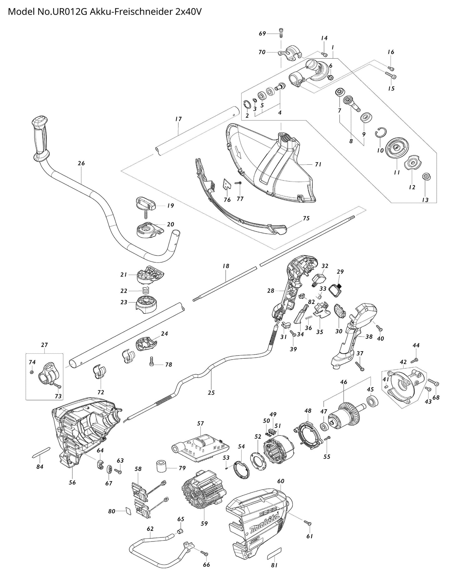 Makita UR012G Ersatzteile