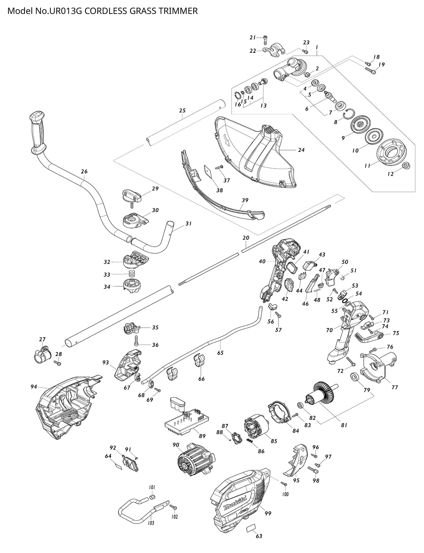 Makita UR013G Ersatzteile