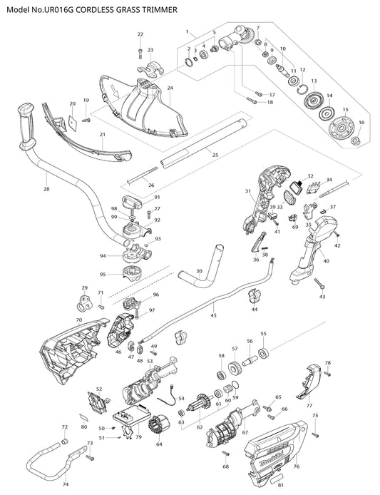 Makita UR016G Ersatzteile
