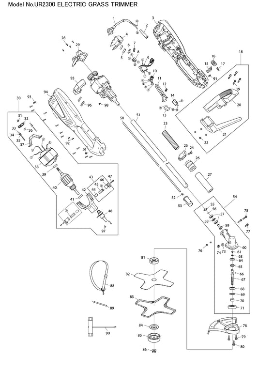 Makita UR2300 Ersatzteile