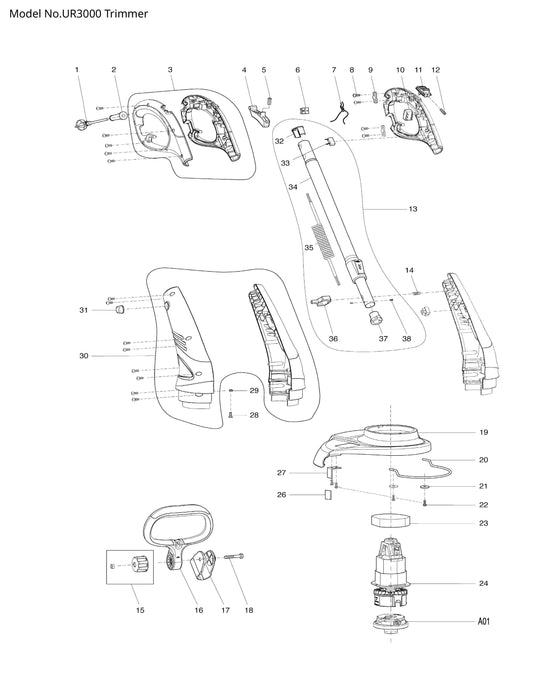 Makita UR3000 Ersatzteile