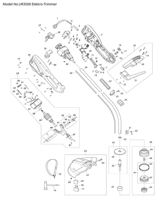 Makita UR3500 Ersatzteile