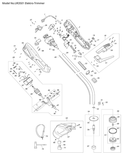 Makita UR3501 Ersatzteile