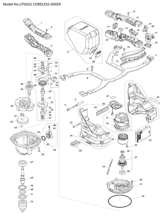 Makita UT002G Ersatzteile