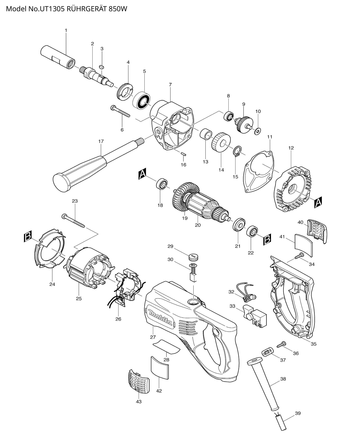 Makita UT1305 Ersatzteile