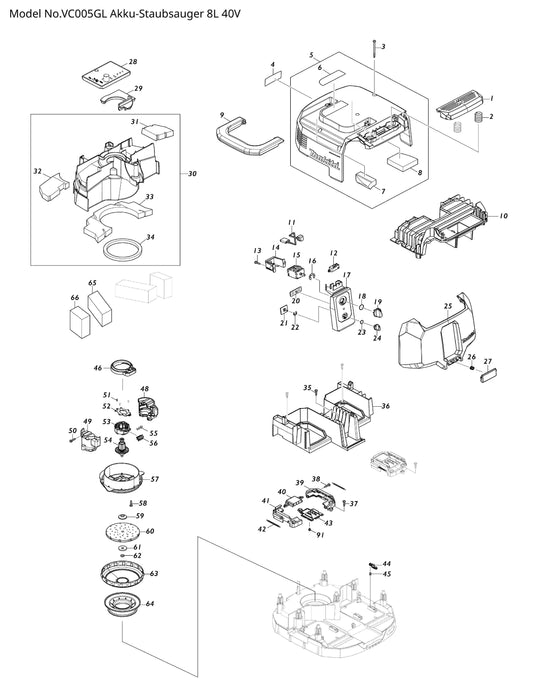 Makita VC005GL Ersatzteile