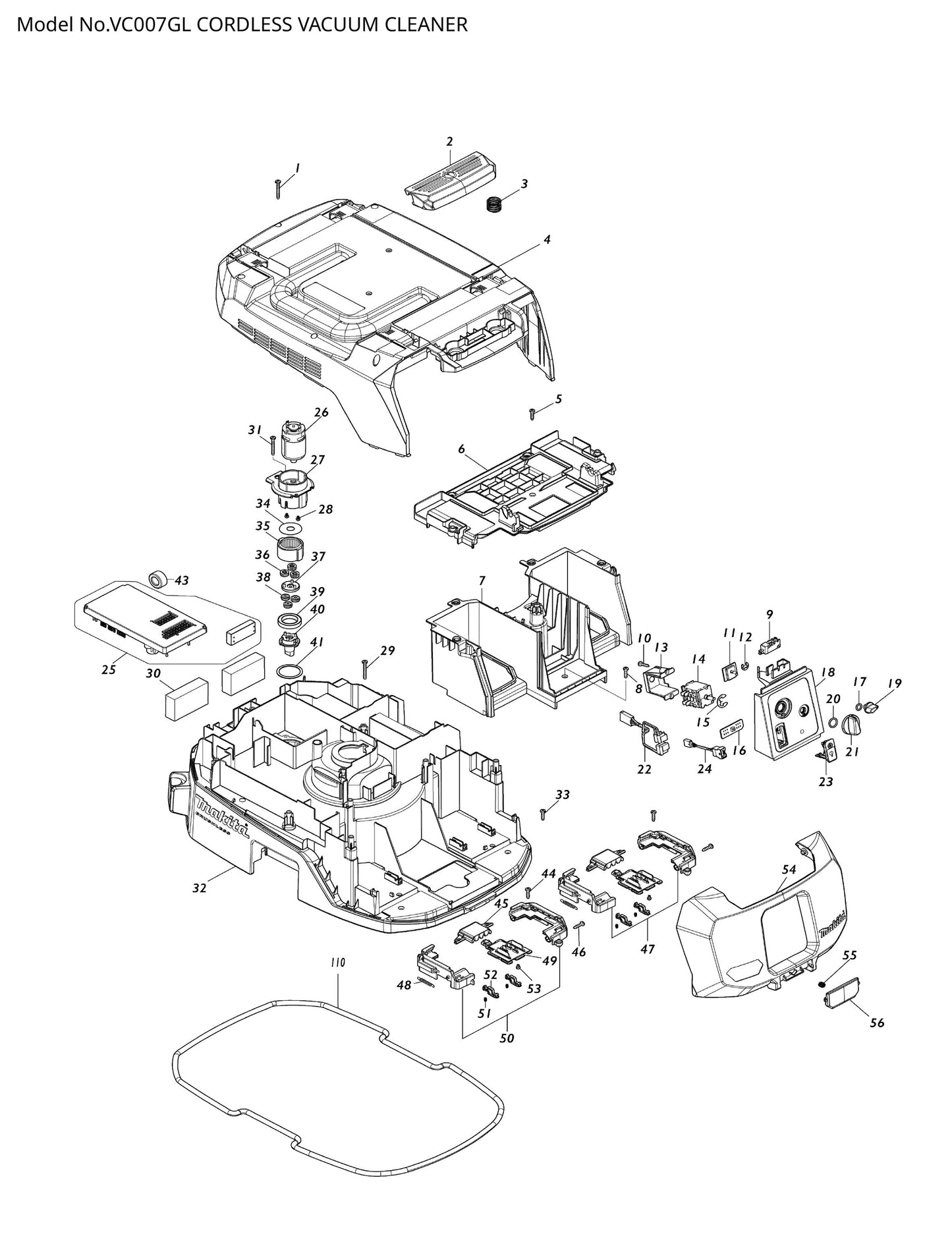 Makita VC007GL Ersatzteile