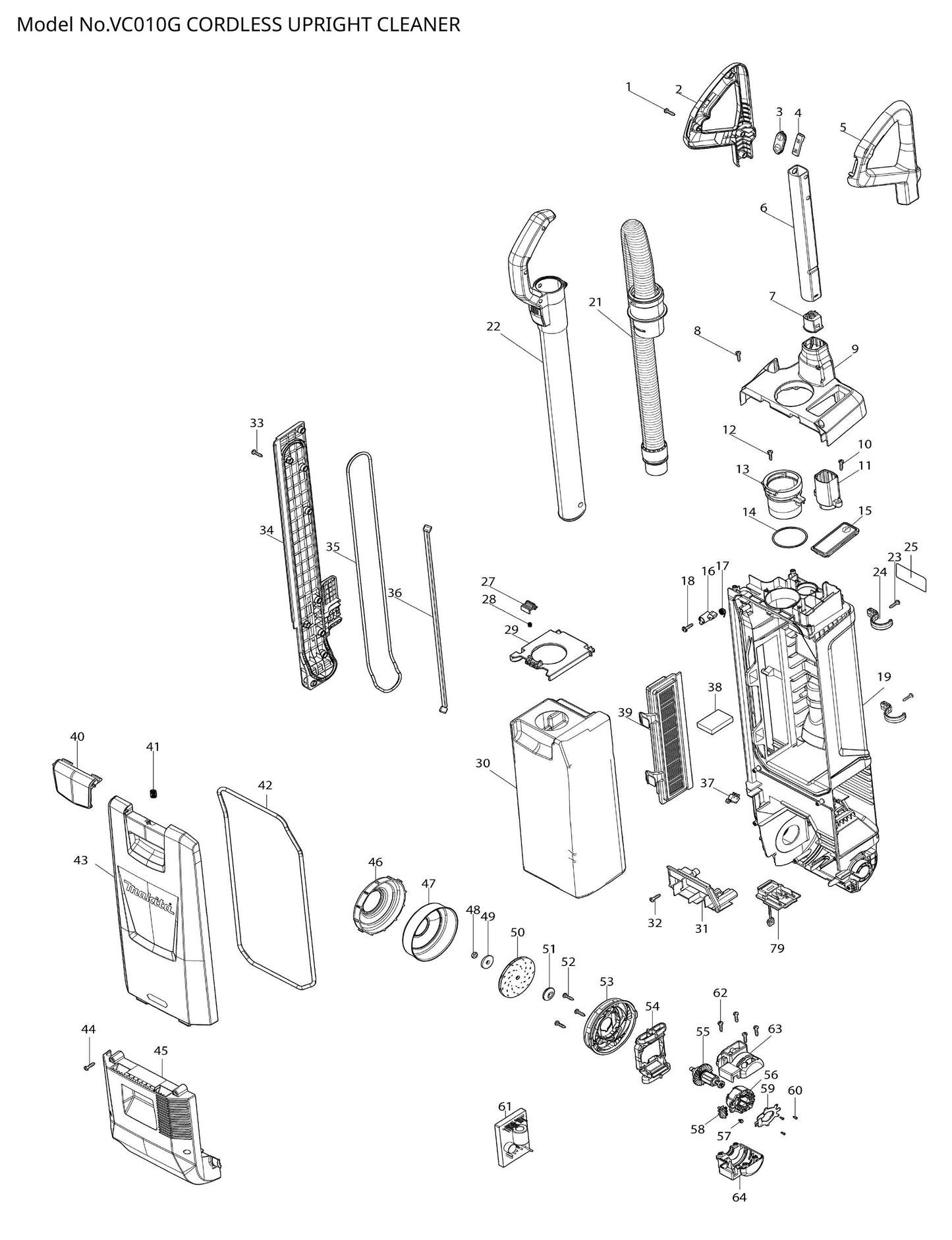 Makita VC010G Ersatzteile
