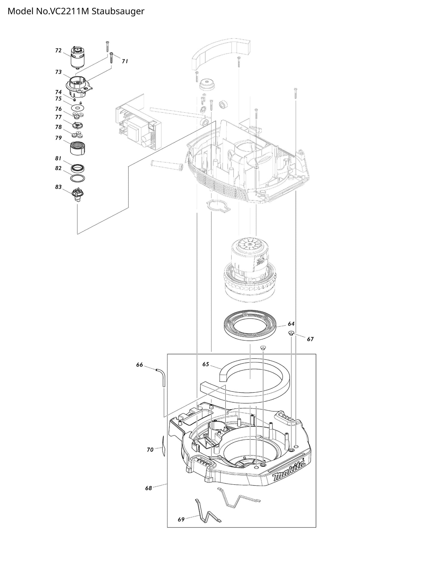 Makita VC2211M Ersatzteile