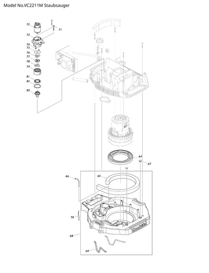 Makita VC2211M Ersatzteile