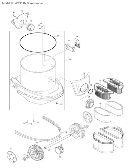 Makita VC2211M Ersatzteile