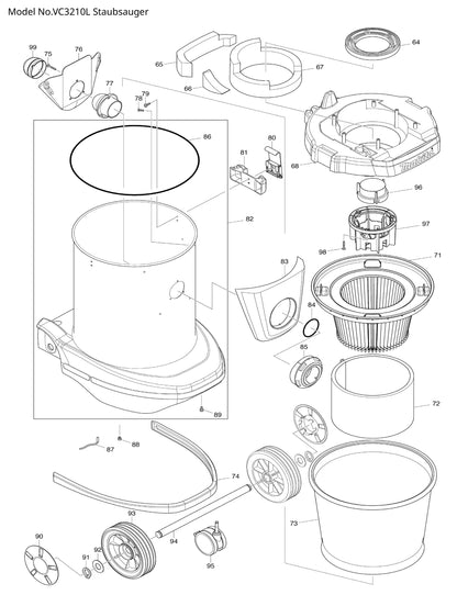 Makita VC3210L Ersatzteile