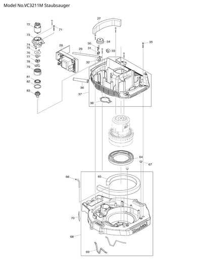 Makita VC3211M Ersatzteile