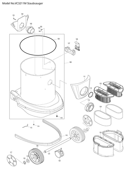Makita VC3211M Ersatzteile