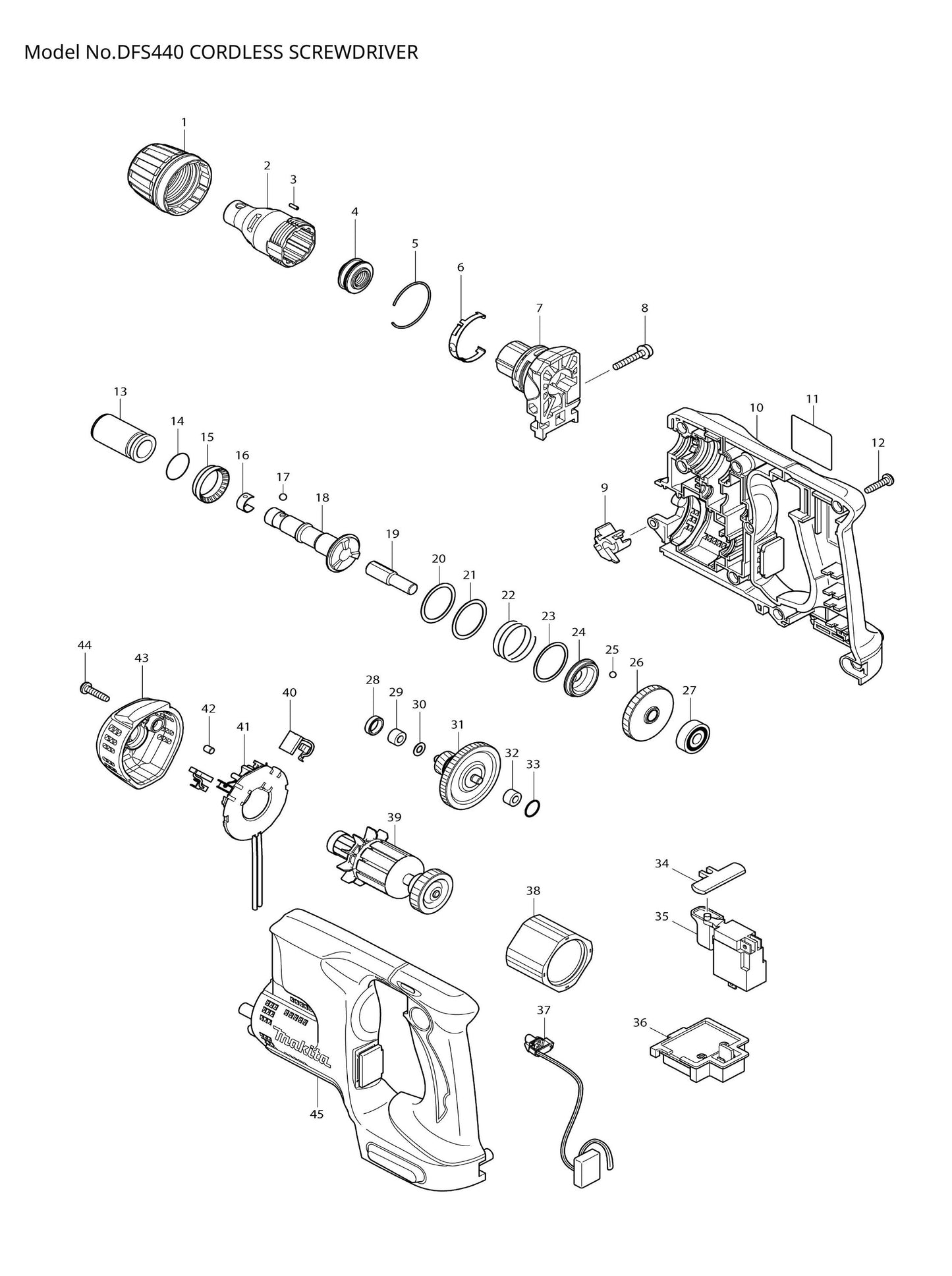 Makita DFS440 Ersatzteile