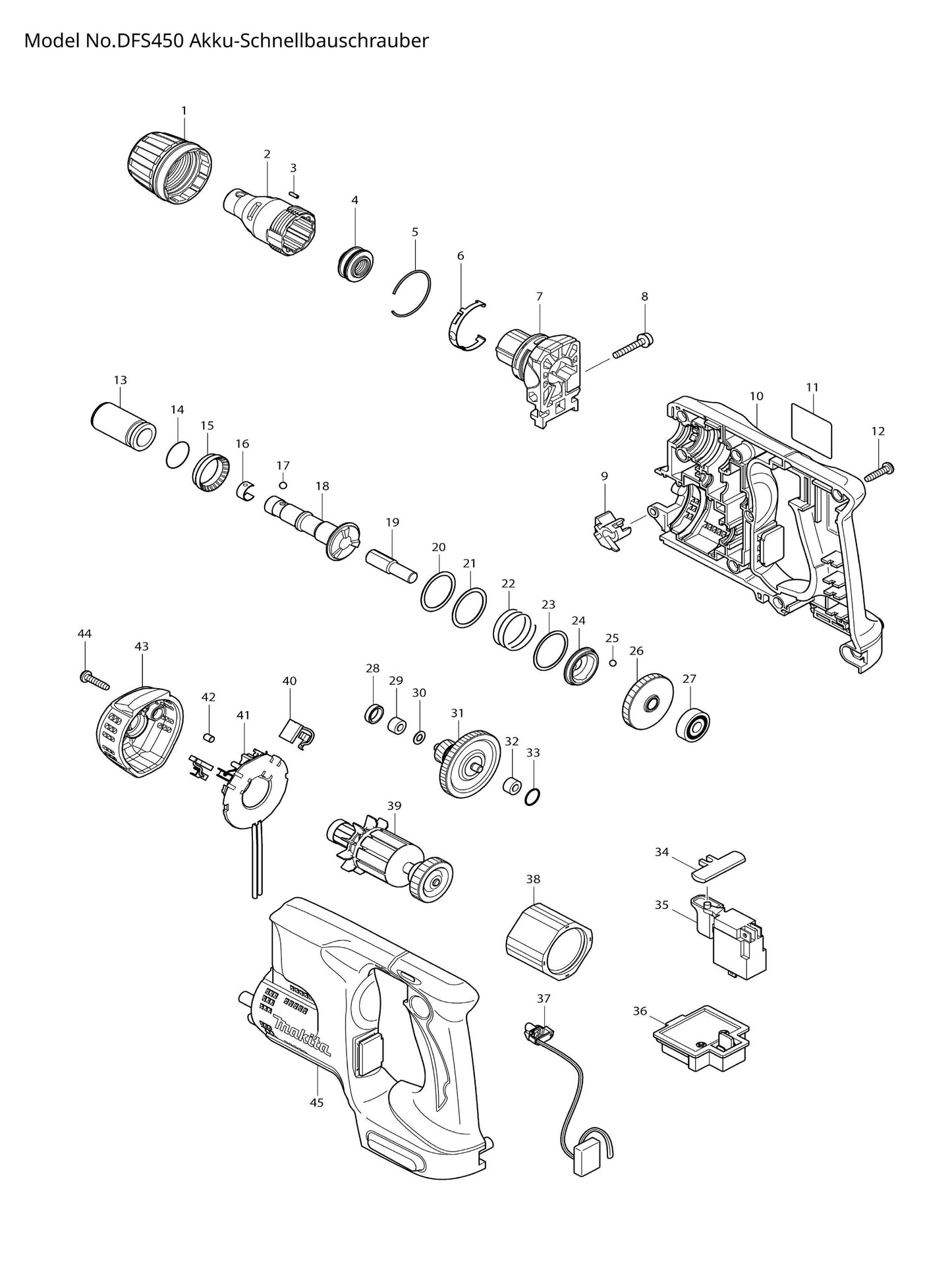 Makita DFS450 Ersatzteile