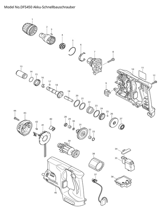 Makita DFS450 Ersatzteile