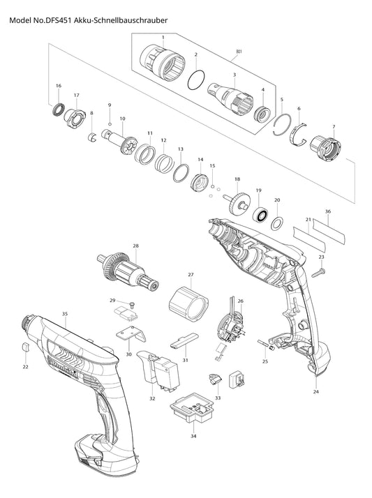 Makita DFS451 Ersatzteile