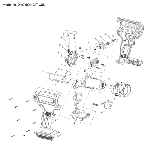 Makita DHG180 Ersatzteile