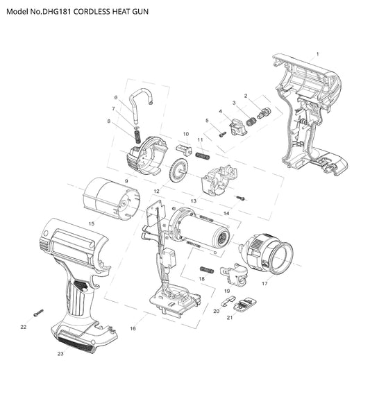 Makita DHG181 Ersatzteile